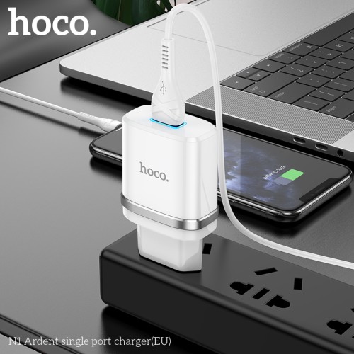 Адаптер мережевий HOCO Ardent single port charger N1 |1USB, 2.4A, 12W| (Safety Certified) black