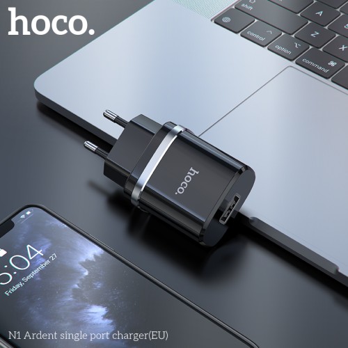 Адаптер мережевий HOCO Ardent single port charger N1 |1USB, 2.4A, 12W| (Safety Certified) black
