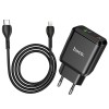 Адаптер мережевий HOCO Type-C to Lightning Cable Favor dual port N5 |1USB/1Type-C, PD20W/QC3.0, 3A| (Safety Certified) white