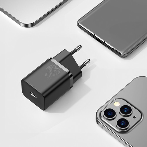 Адаптер мережевий BASEUS Super Si Quick Charger |Type-C, QC/PD, 3A,  20W| (CCSUP-B03) black