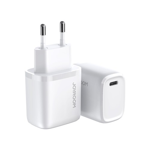 Адаптер мережевий JOYROOM Intelligent fast charger NRT-DY139E |1Type-C, QC/PD, 3A/20W| white