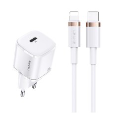 Адаптер мережевий USAMS T36 Type-C to Lightning cable XFK Super Cube Series CC124 |1Type-C, 20W, PD| white