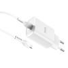 Адаптер мережевий HOCO Type-C to Lightning cable Smart N14 |Type-C, PD, 20W| (Safety Certified) white