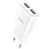 Адаптер мережевий HOCO Star round dual port charger C88A |2USB, 2.4A| white
