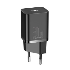Адаптер мережевий BASEUS Super Si quick charger IC |1Type-C, 3A/30W, PD/QC| (CCSUP-J02) black