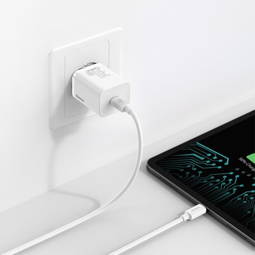 Адаптер мережевий BASEUS Super Si quick charger IC |1Type-C, 3A/30W, PD/QC| (CCSUP-J02) black