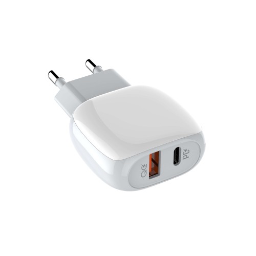 Адаптер мережевий LDNIO Type-C to Lightning Cable A2313C |1USB/1Type-C, QC/PD, 3A| white