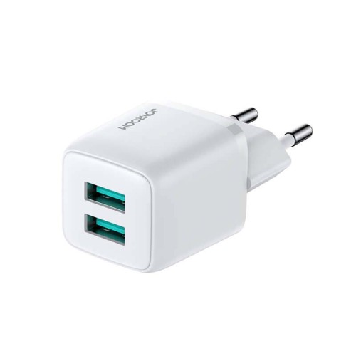 Адаптер мережевий JOYROOM Mini dual port smart fast charge  L-2A121 |2USB, 2.4A| white