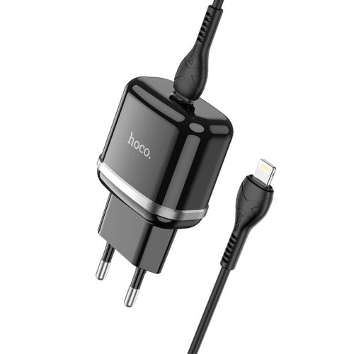 Адаптер мережевий HOCO Type-C to Lightning Cable Victorious single port charger set N24 |1Type-C, 20W/3A, PD/QC| white