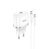 Адаптер мережевий HOCO Type-C to Type-C Cable Victorious single port charger set N24 |1Type-C, 20W/3A, PD/QC| white