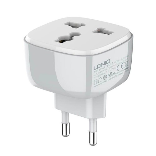 Розумна Wi-Fi розетка LDNIO  WIFI SMART POWER PLUG SCW1050 |2500W, 10A, 2.4Ghz| white