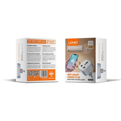 Розумна Wi-Fi розетка LDNIO  WIFI SMART POWER PLUG SCW1050 |2500W, 10A, 2.4Ghz| white