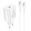 Адаптер мережевий HOCO Type-C to Type-C Cable Jetta charger set N22 |Type-C, 25W/3A, PD| white