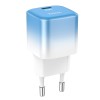 Адаптер мережевий HOCO single port charger C101A |Type-C, PD, 3A/20W| blue