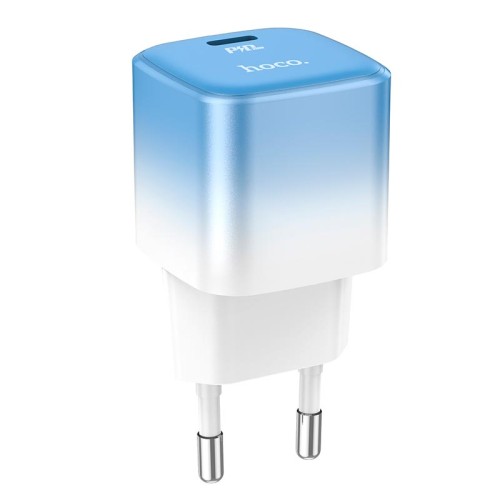 Адаптер мережевий HOCO single port charger C101A |Type-C, PD, 3A/20W| blue
