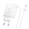 Адаптер мережевий HOCO Micro USB Cable Courser dual-port charger C103A |2USB, 2.1A| white