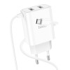 Адаптер мережевий HOCO Micro USB Cable Courser dual-port charger C103A |2USB, 2.1A| white
