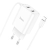Адаптер мережевий HOCO Lightning Cable Courser dual-port charger C103A |2USB, 2.1A| white