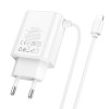 Адаптер мережевий HOCO Lightning Cable Courser dual-port charger C103A |2USB, 2.1A| white