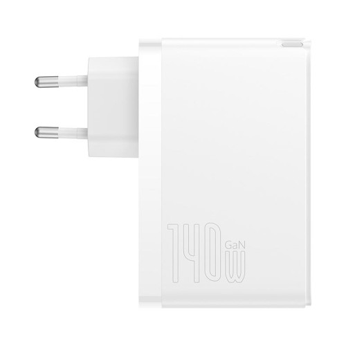 Адаптер мережевий Baseus Type-C to Typc-C cable GaN5 Pro Fast Charger |1USB/2Type-C, PD/QC, 140W/5A| (CCGP100202) white