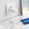 Адаптер мережевий BOROFONE Type-C to Lightning cable Reacher dual port charger set BN9 |2Type-C, 35W/3A, PD/QC| white