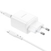 Адаптер мережевий BOROFONE Type-C to Lightning cable Reacher dual port charger set BN9 |2Type-C, 35W/3A, PD/QC| white