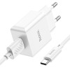 Адаптер мережевий HOCO Type-C Cable Leisure single port charger C106A |1USB, 10.5W/2.1A| white