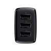 Адаптер мережевий Baseus Compact  Charger 3U 17W EU |3USB, QC, 3.4A|  (CCXJ020102) black