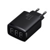 Адаптер мережевий Baseus Compact  Charger 3U 17W EU |3USB, QC, 3.4A|  (CCXJ020102) black