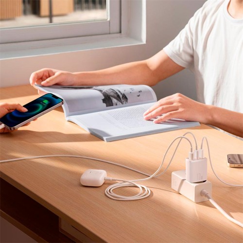 Адаптер мережевий Baseus Compact  Charger 3U 17W EU |3USB, QC, 3.4A|  (CCXJ020102) black