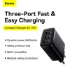Адаптер мережевий Baseus Compact  Charger 3U 17W EU |3USB, QC, 3.4A|  (CCXJ020102) white