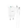 Адаптер мережевий HOCO Type-C to Lightning Cable Founder charger set N28 |1USB/1Type-C, 20W/3A, PD/QC| white