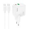 Адаптер мережевий HOCO Type-C to Type-C Cable Lucky dual-port  charger set C111A |1USB/1Type-C, 30W/3A, PD/QC| white
