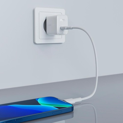 Адаптер мережевий ACEFAST GaN A21 |1Type-C, 30W/3A, PD/QC| white