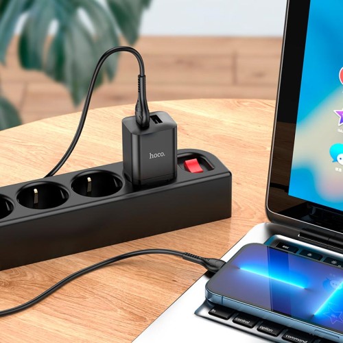 Адаптер мережевий HOCO Maker dual port charger N25 |2USB, 2.1A| white
