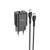 Адаптер мережевий HOCO Type-C to Type-C Cable Founder charger set N28 |1USB/1Type-C, 20W/3A, PD/QC| black