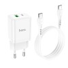 Адаптер мережевий HOCO Type-C to Type-C Cable Founder charger set N28 |1USB/1Type-C, 20W/3A, PD/QC| black
