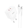 Адаптер мережевий HOCO Type-C to Lightning Cable Triumph charger set N29 |2Type-C, 35W/3A, PD/QC| black
