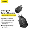 Адаптер мережевий Baseus  Compact Charger 2U |2USB, 2.1A/10.5W| (CCXJ010201) black