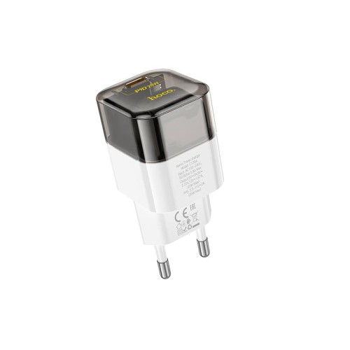Адаптер мережевий HOCO Transparent tribute single-port C125A |1Type-C, PD/QC, 20W/3A| transparent-black
