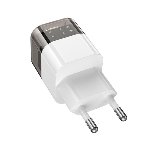 Адаптер мережевий HOCO Transparent tribute single-port C125A |1Type-C, PD/QC, 20W/3A| transparent-black