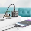 Адаптер мережевий HOCO Type-C to Lightning cable Dazzling dual-port N34 |1USB/1Type-C, 20W/3A, PD/QC| transparent-black