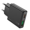 Адаптер мережевий HOCO Delgado dual port charger N38 |1USB/1Type-C, 20W/3A, PD/QC| black