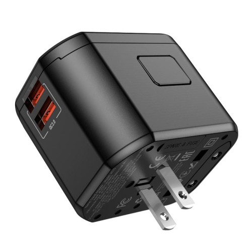 Перехідник для розеток HOCO Walker three-port PD20W universal conversion charger  AC15 |2USB/Type-C| black