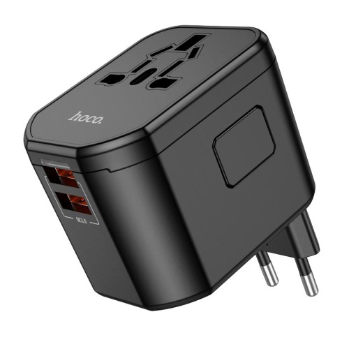 Перехідник для розеток HOCO Walker three-port PD20W universal conversion charger  AC15 |2USB/Type-C| black