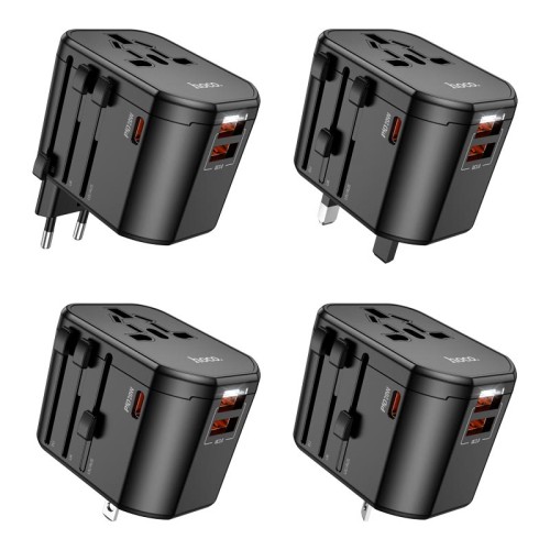 Перехідник для розеток HOCO Walker three-port PD20W universal conversion charger  AC15 |2USB/Type-C| black