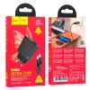 Адаптер мережевий HOCO Type-C to Lightning Delgado dual port charger N38 |1USB/1Type-C, 20W/3A, PD/QC| black