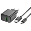 Адаптер мережевий HOCO Type-C cable Rich single port charger CS21A |1USB, 18W/3A, QC| black