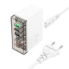 Адаптер мережевий HOCO Fuerza six-port charger N36 |3USB/3Type-C, 65W/3A, PD/QC| transparent-black