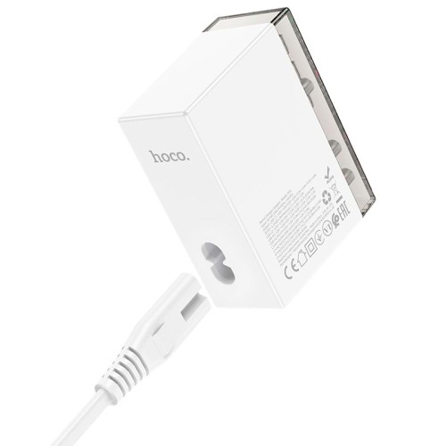 Адаптер мережевий HOCO Fuerza six-port charger N36 |3USB/3Type-C, 65W/3A, PD/QC| transparent-black